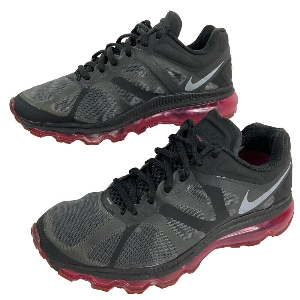 Nike Shoes Womens Size 7.5 Black Air Max + 2 Running Shoes Black 487679-006 Mesh - Picture 2 of 9